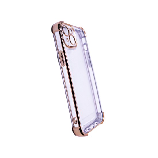 Hard Silicone Case with Camera Lens Q Series for Apple iPhone 14 Plus Gold